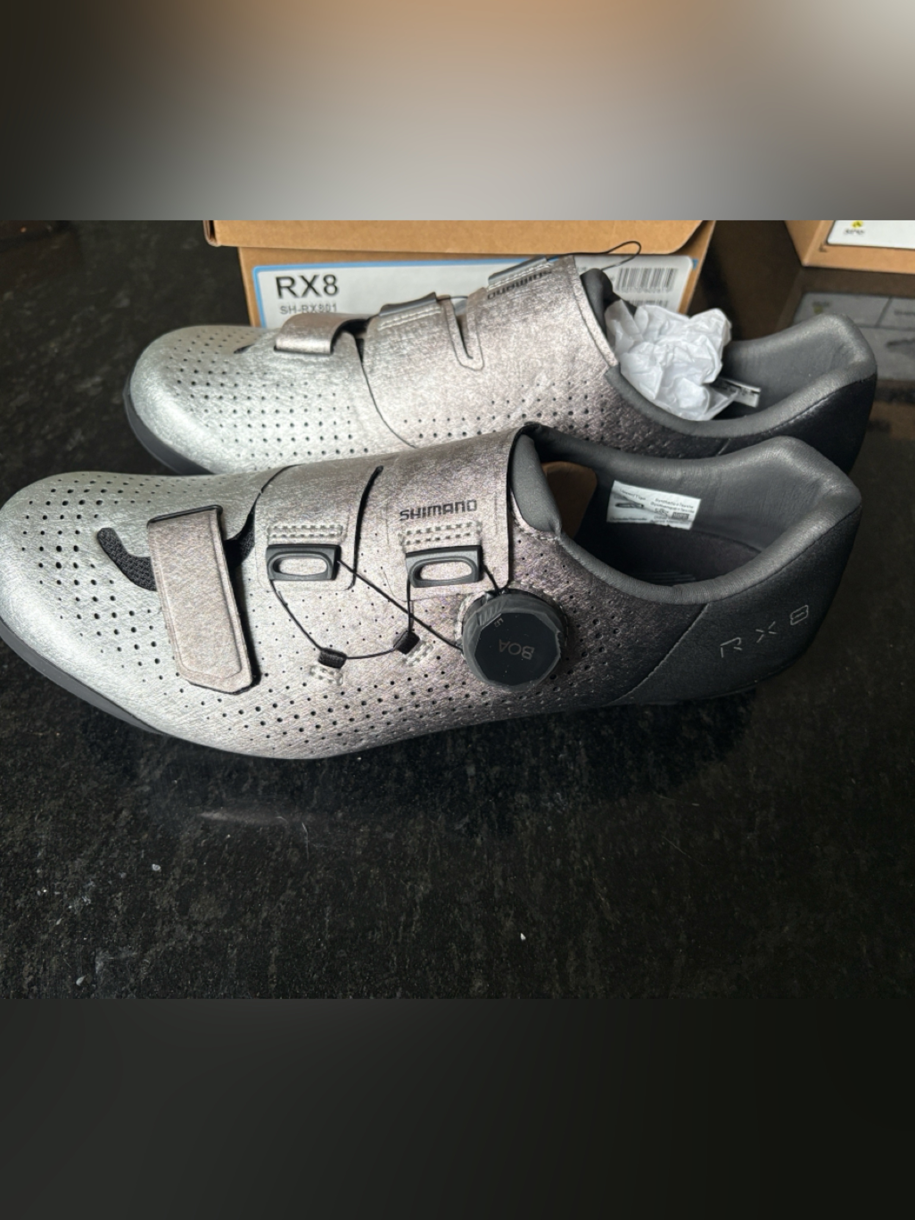 Nwt Shimano Rx801 Cycling Gravel Road Shoes In Silver Gray - 39